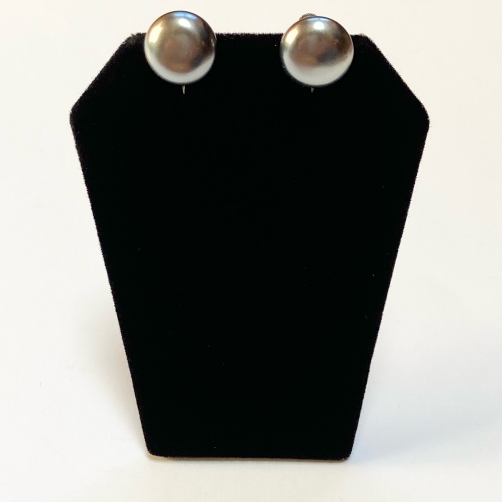 Vintage Sterling Faux Pearl Screw Back Earrings